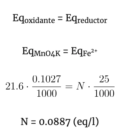 reacciones redox peso equivalente peso atomico volumetria redox