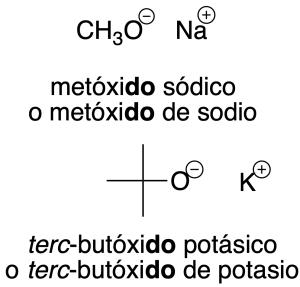 nomenclatura de alcoholes metoxido sodico terc-butoxido potasico