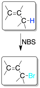 reacciones de alquenos sustitución de alquenos halogenación alílica NBS n-bromosuccinimida