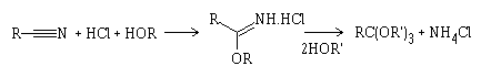 Pinner reaction (ortho-ester)