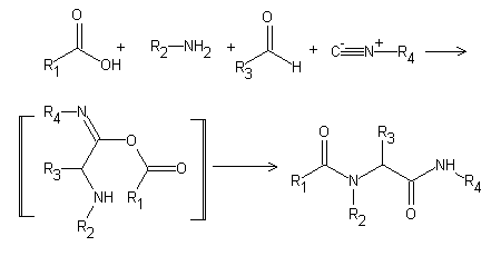 Reacción de Ugi (condensación de cuatro componentes)