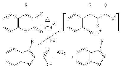 Perkin rearrangement (coumarin benzofuran ring contraction)