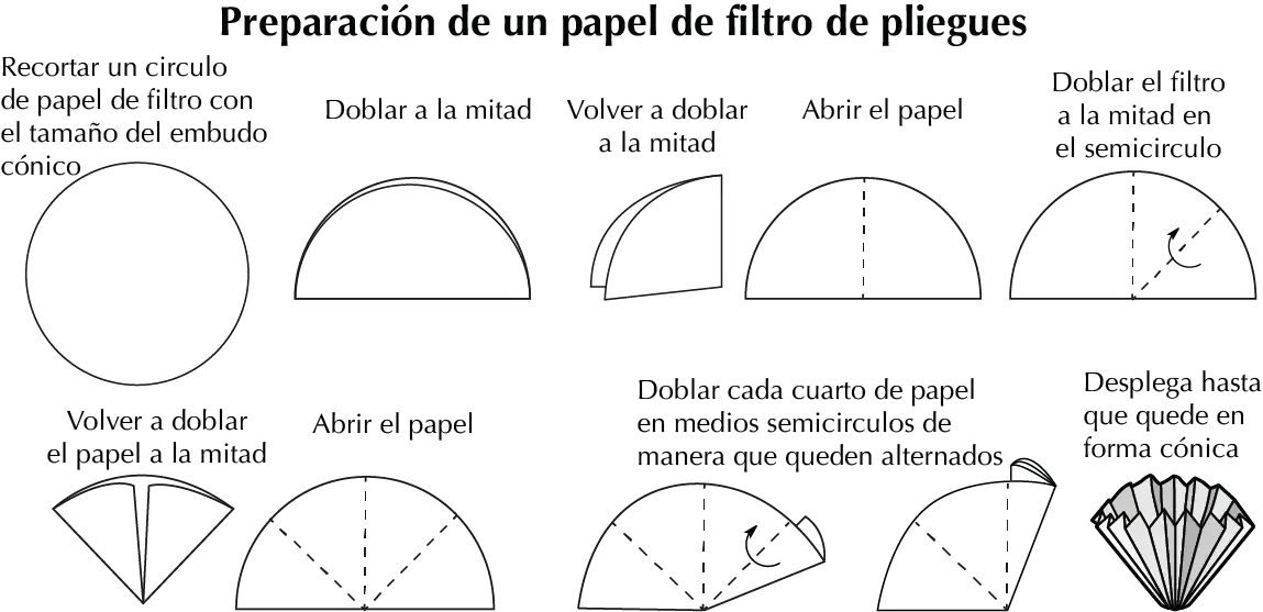how to prepare a filter paper folds step by step