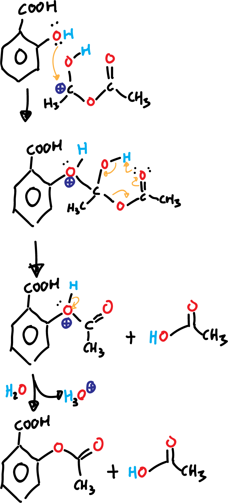 sintesis aspirina mecanismo de reaccion acido salicilico acido acetico acido acetil salicilico