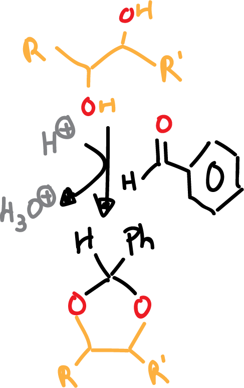 ejemplo grupo protector 1,2-diol benzaldehido benliciden