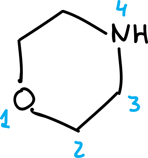 nomenclatura Hantzsch-Widman numeracion ejemplo heterociclo