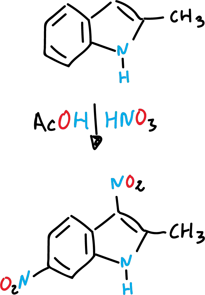 nitracion indoles indol SIKJAQJRHWYJAI-UHFFFAOYSA-N