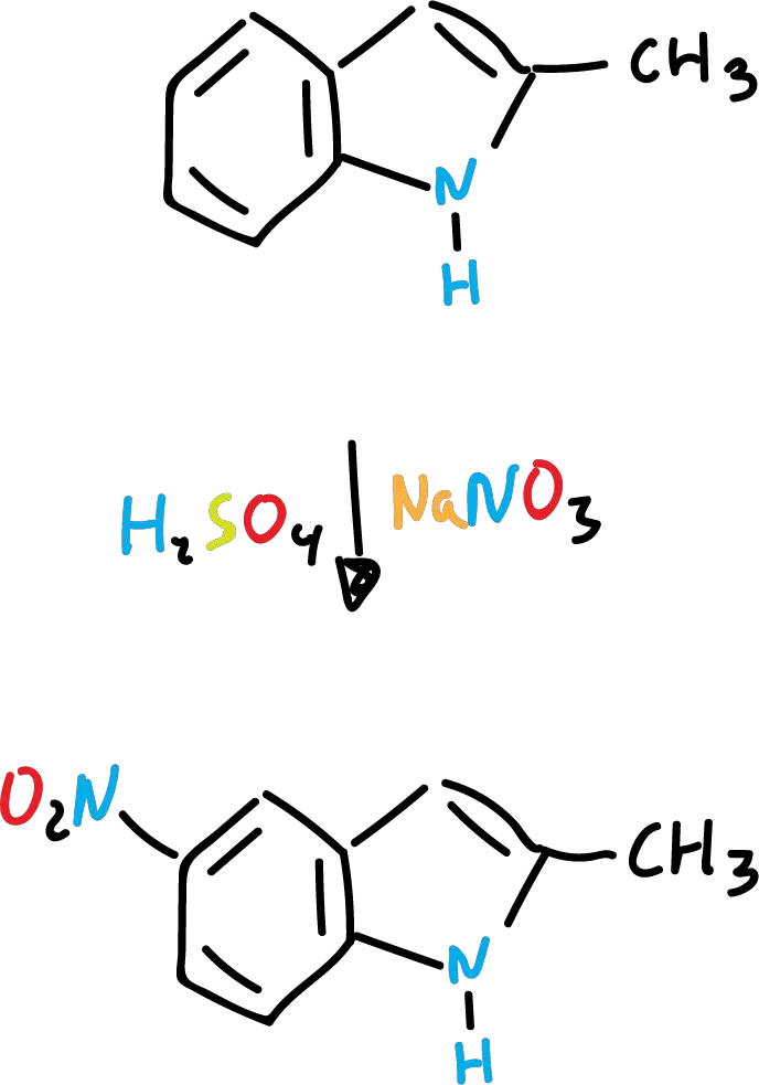 nitracion indoles indol SIKJAQJRHWYJAI-UHFFFAOYSA-N