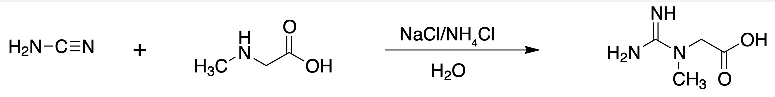 Síntesis de creatina cianamida sarcosina N-metilglicina CVSVTCORWBXHQV-UHFFFAOYSA-N FSYKKLYZXJSNPZ-UHFFFAOYSA-N