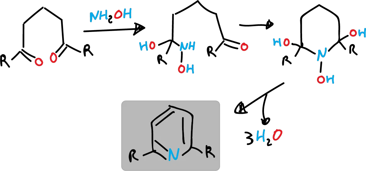 sintesis piridina 1,5-dicarbonilicos hidroxilamina