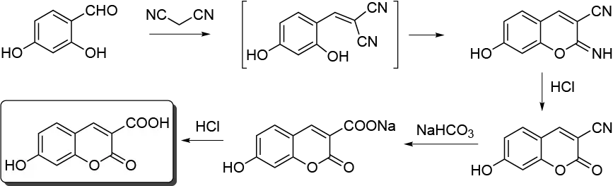 Síntesis de 7-hidroxi-3-carboxicumarina