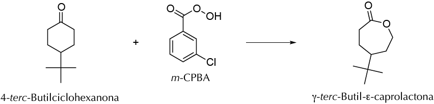 Oxidación de la 4-terc-butilciclohexanona para dar γ-terc-butil-ε-caprolactona