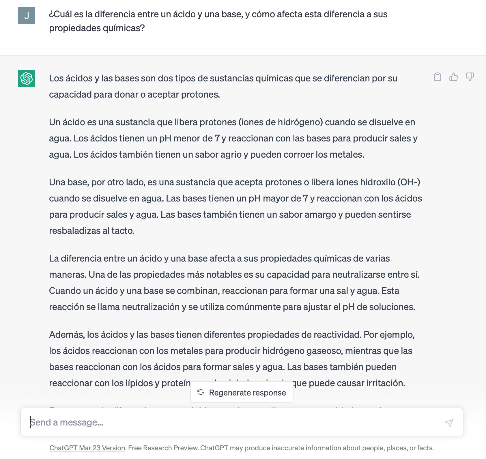 usos de chatGPT en química